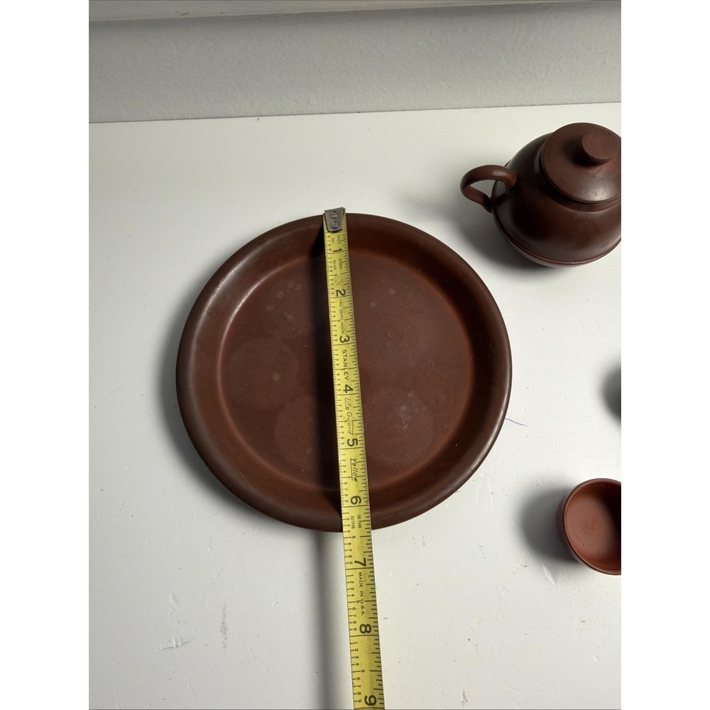 Miniature Clay Teapot small set Of 6 marked - Picture 2 of 9